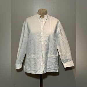 Eileen Fisher Cotton Jacket White Size Medium